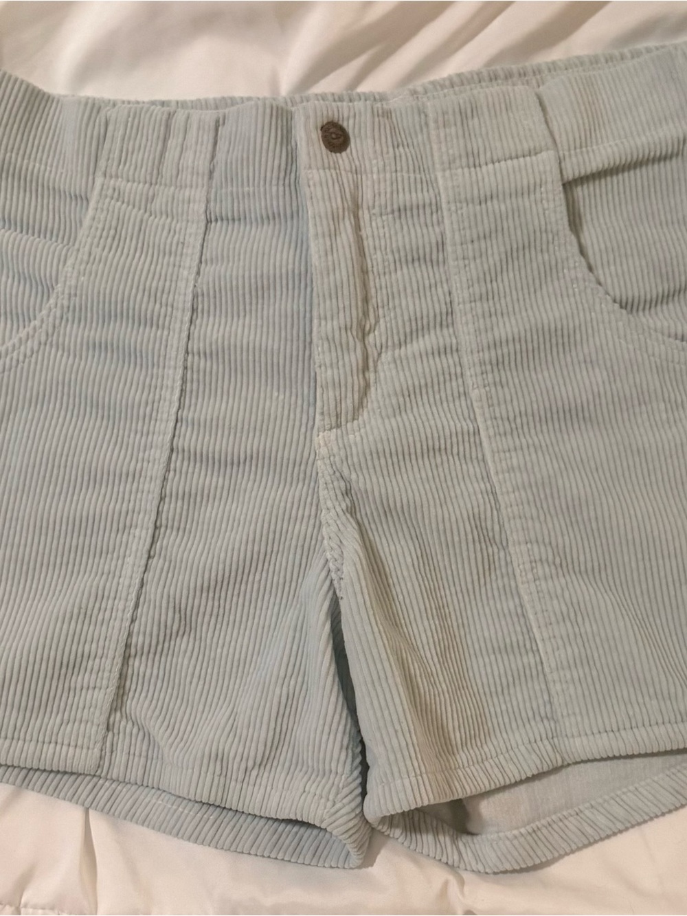 Vintage 80s OP Corduroy Shorts 30 Waist Pastel Blue Surf Skate USA Retro